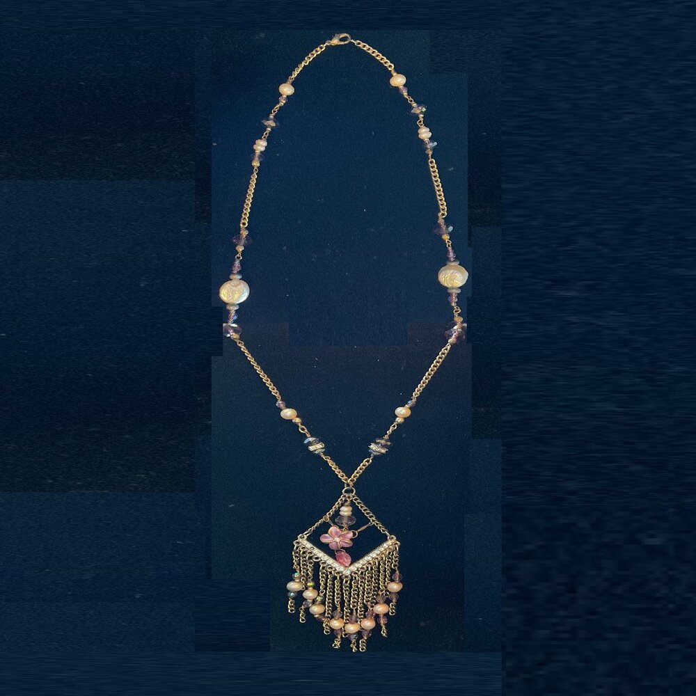 20” freshwater pearl goldtone necklace